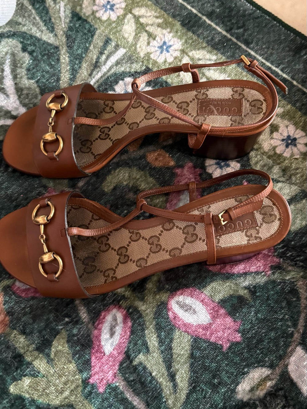 Leaving Sept 12 for three weeks vaykay gucci
Brown Leather Horsebit T-Strap - Picture 7 of 9